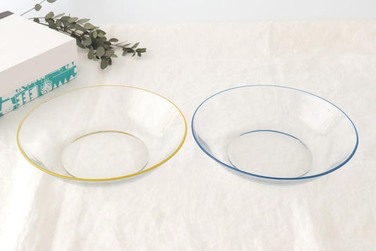 [Pair Set] POTPURRI bitte Glass Plates Blue and Yellow