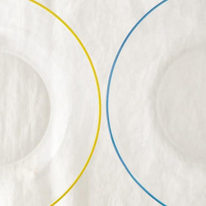 [Pair Set] POTPURRI bitte Glass Plates Blue and Yellow