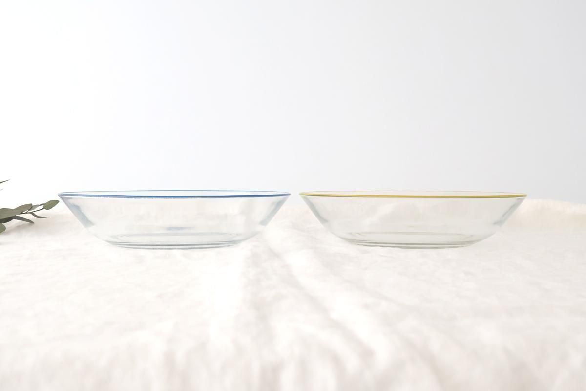 [Pair Set] POTPURRI bitte Glass Plates Blue and Yellow