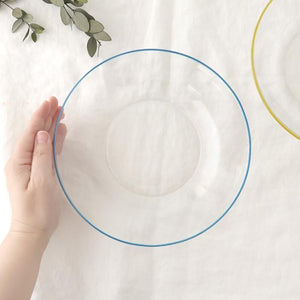 [Pair Set] POTPURRI bitte Glass Plates Blue and Yellow