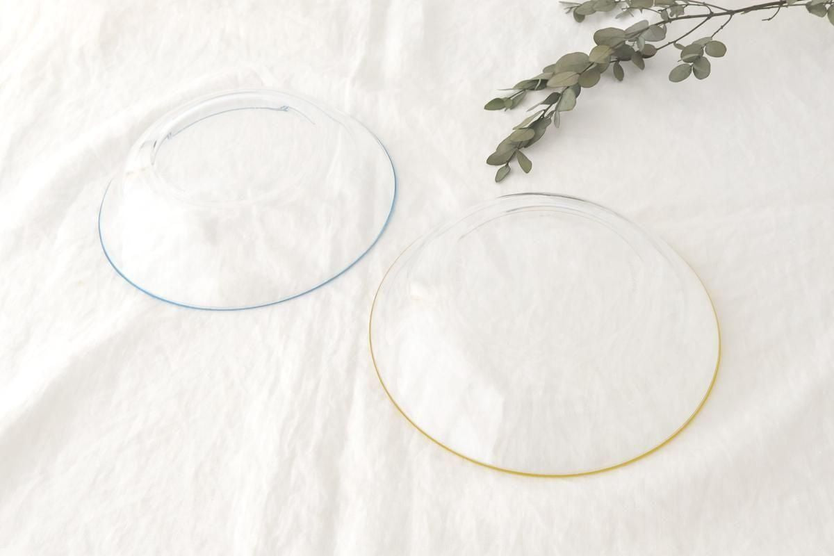 [Pair Set] POTPURRI bitte Glass Plates Blue and Yellow