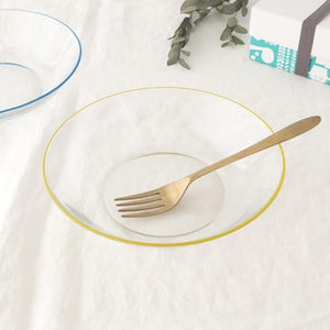 [Pair Set] POTPURRI bitte Glass Plates Blue and Yellow