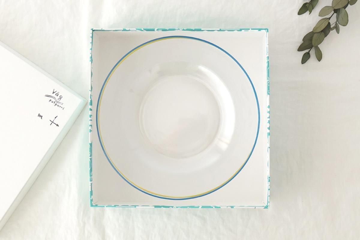 [Pair Set] POTPURRI bitte Glass Plates Blue and Yellow