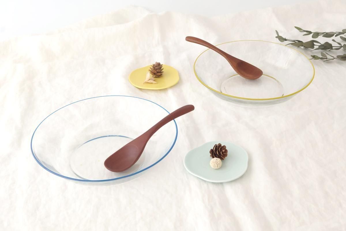 [Pair Set] POTPURRI bitte Glass Plates Blue and Yellow