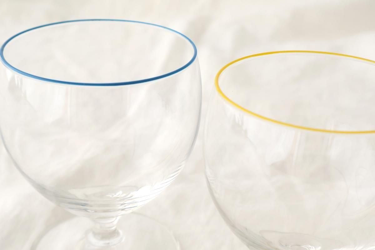 [Pair Set] POTPURRI bitte Glass Low Blue and Yellow