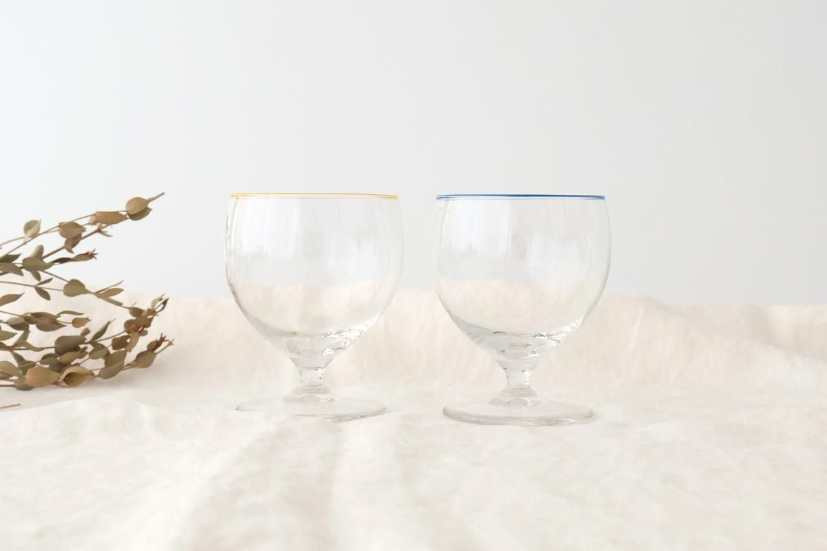 [Pair Set] POTPURRI bitte Glass Low Blue and Yellow