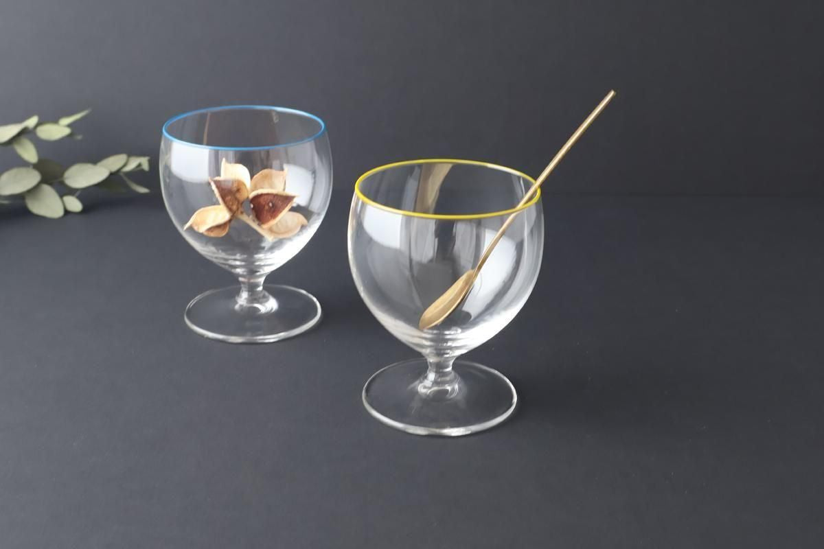 [Pair Set] POTPURRI bitte Glass Low Blue and Yellow