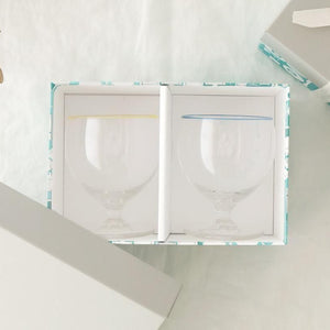 [Pair Set] POTPURRI bitte Glass Low Blue and Yellow