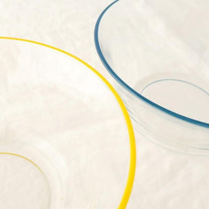 [Pair Set] POTPURRI bitte Glass Bowls Blue and Yellow 17cm/7in