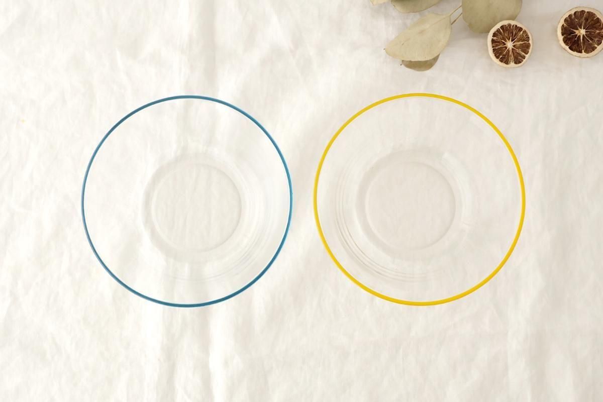 [Pair Set] POTPURRI bitte Glass Bowls Blue and Yellow 17cm/7in