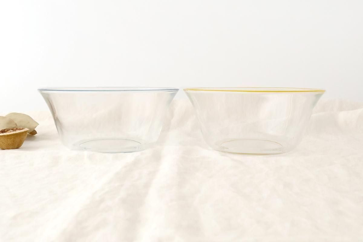 [Pair Set] POTPURRI bitte Glass Bowls Blue and Yellow 17cm/7in