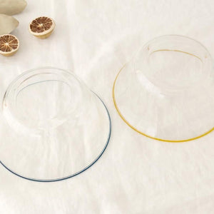 [Pair Set] POTPURRI bitte Glass Bowls Blue and Yellow 17cm/7in