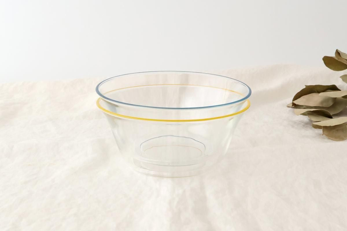 [Pair Set] POTPURRI bitte Glass Bowls Blue and Yellow 17cm/7in