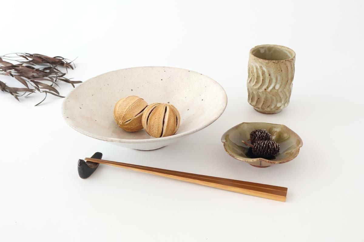 Round Flat Bowl Kohiki 19.5cm/7.7in | Mino Ware