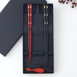 [Pair set] KORINDO Chopsticks and Chopstick Rests Gourd Pattern