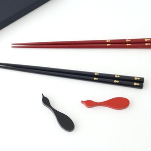 [Pair set] KORINDO Chopsticks and Chopstick Rests Gourd Pattern