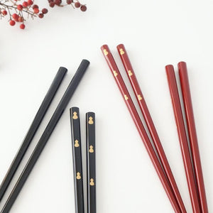 [Pair set] KORINDO Chopsticks and Chopstick Rests Gourd Pattern