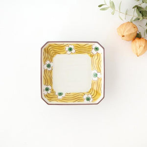 Kutani Bitoen Square Plate White Flower | Sauce Plate Kutani Ware