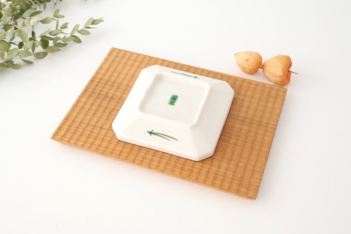 Kutani Bitoen Square Plate White Flower | Sauce Plate Kutani Ware