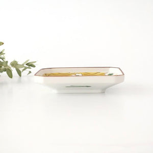 Kutani Bitoen Square Plate White Flower | Sauce Plate Kutani Ware