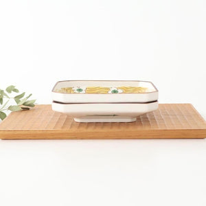 Kutani Bitoen Square Plate White Flower | Sauce Plate Kutani Ware
