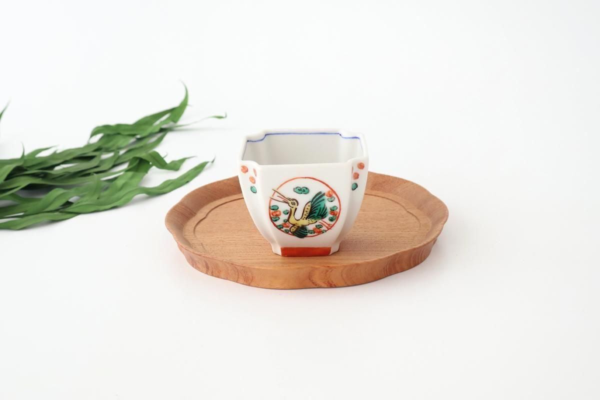 Kutani Bitoen Square Small Bowl Crane | Kobachi Kutani Ware