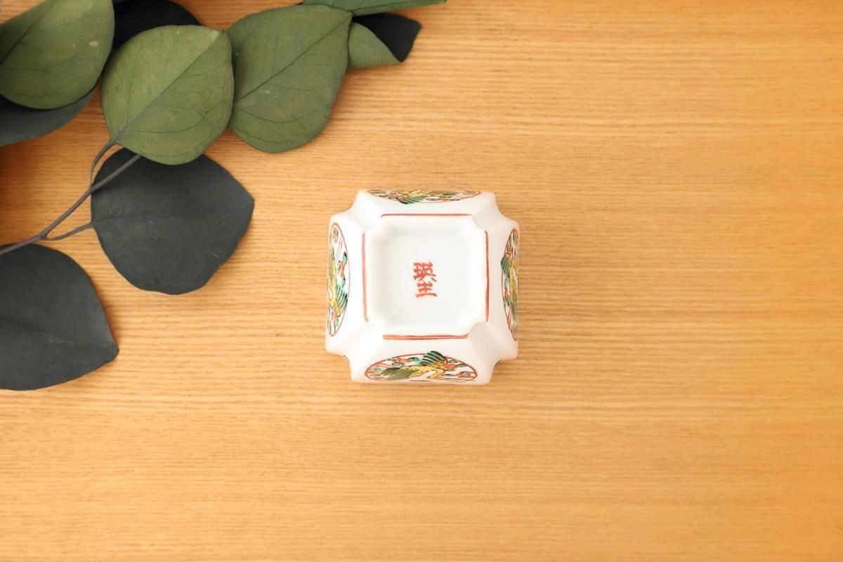 Kutani Bitoen Square Small Bowl Crane | Kobachi Kutani Ware