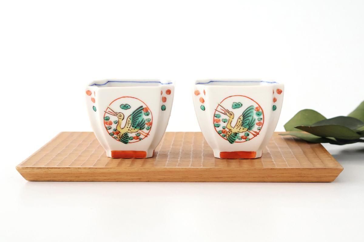 Kutani Bitoen Square Small Bowl Crane | Kobachi Kutani Ware