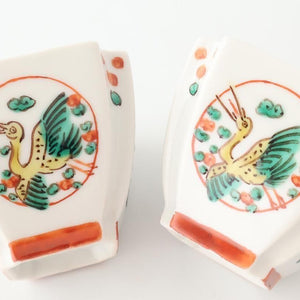 Kutani Bitoen Square Small Bowl Crane | Kobachi Kutani Ware