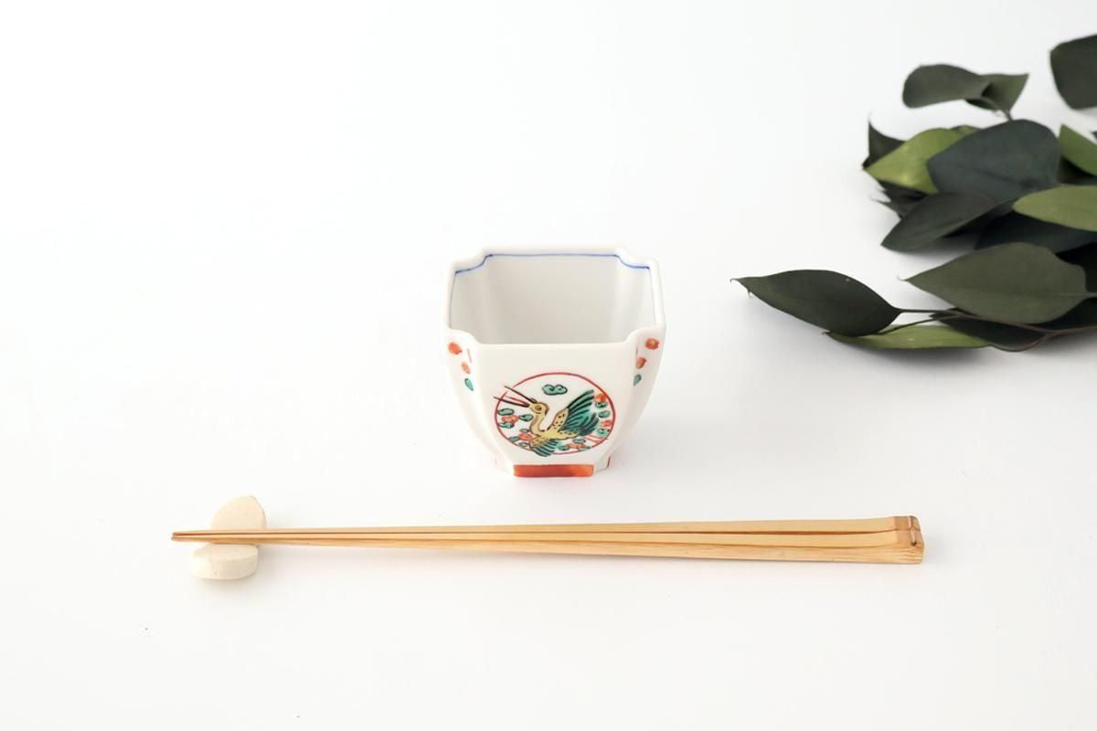 Kutani Bitoen Square Small Bowl Crane | Kobachi Kutani Ware