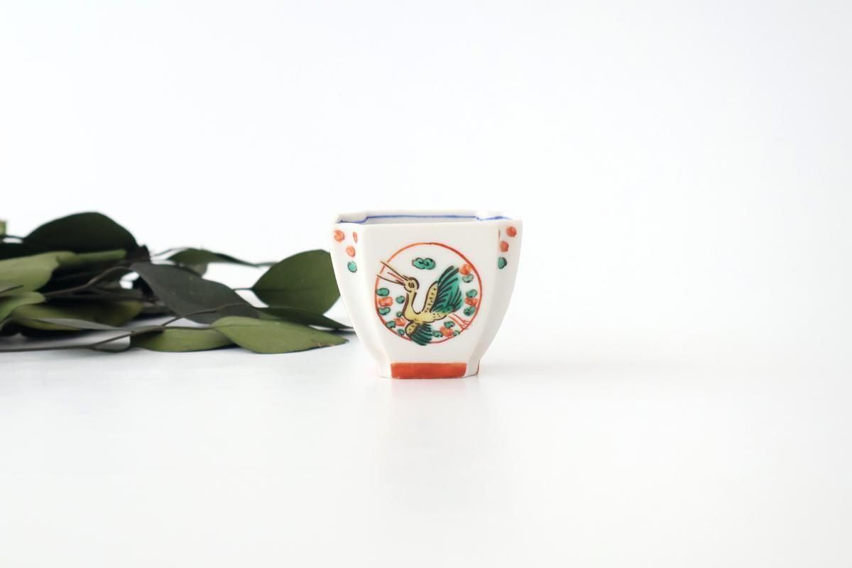 Kutani Bitoen Square Small Bowl Crane | Kobachi Kutani Ware