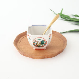 Kutani Bitoen Square Small Bowl Crane | Kobachi Kutani Ware