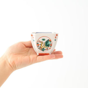 Kutani Bitoen Square Small Bowl Crane | Kobachi Kutani Ware