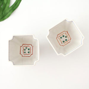 Kutani Bitoen Square Small Bowl Crane | Kobachi Kutani Ware