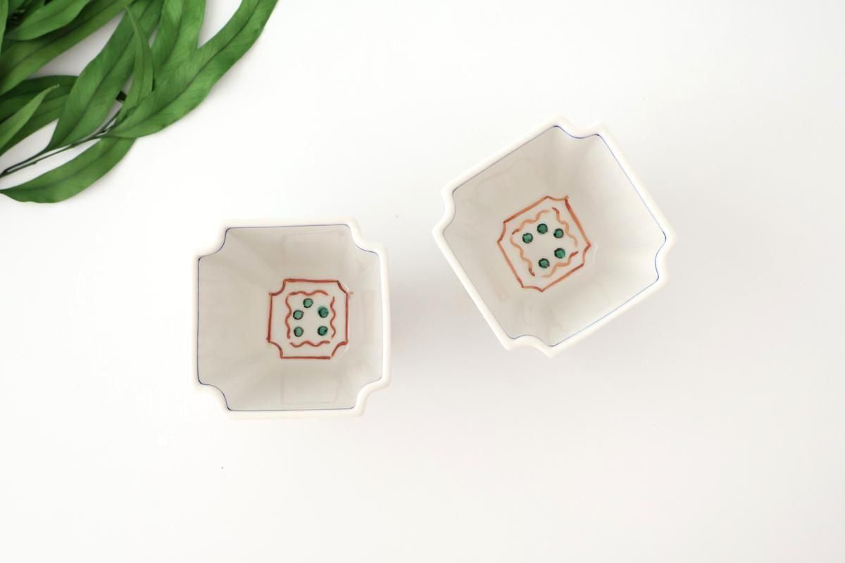 Kutani Bitoen Square Small Bowl Crane | Kobachi Kutani Ware