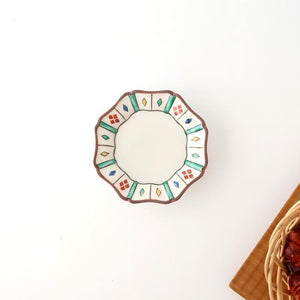 Kutani Bitoen Octagonal Plate Diamond Pattern 11cm/4.3in | Kutani Ware