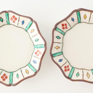 Kutani Bitoen Octagonal Plate Diamond Pattern 11cm/4.3in | Kutani Ware
