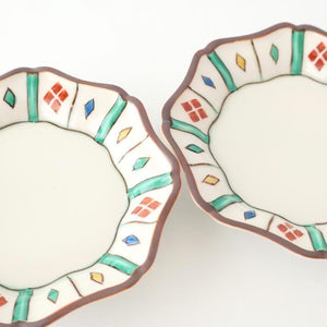 Kutani Bitoen Octagonal Plate Diamond Pattern 11cm/4.3in | Kutani Ware