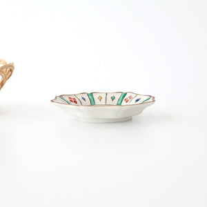 Kutani Bitoen Octagonal Plate Diamond Pattern 11cm/4.3in | Kutani Ware