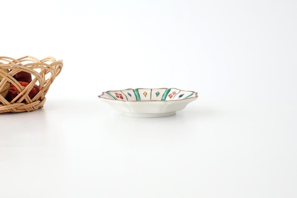 Kutani Bitoen Octagonal Plate Diamond Pattern 11cm/4.3in | Kutani Ware