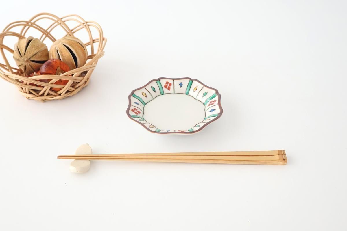 Kutani Bitoen Octagonal Plate Diamond Pattern 11cm/4.3in | Kutani Ware