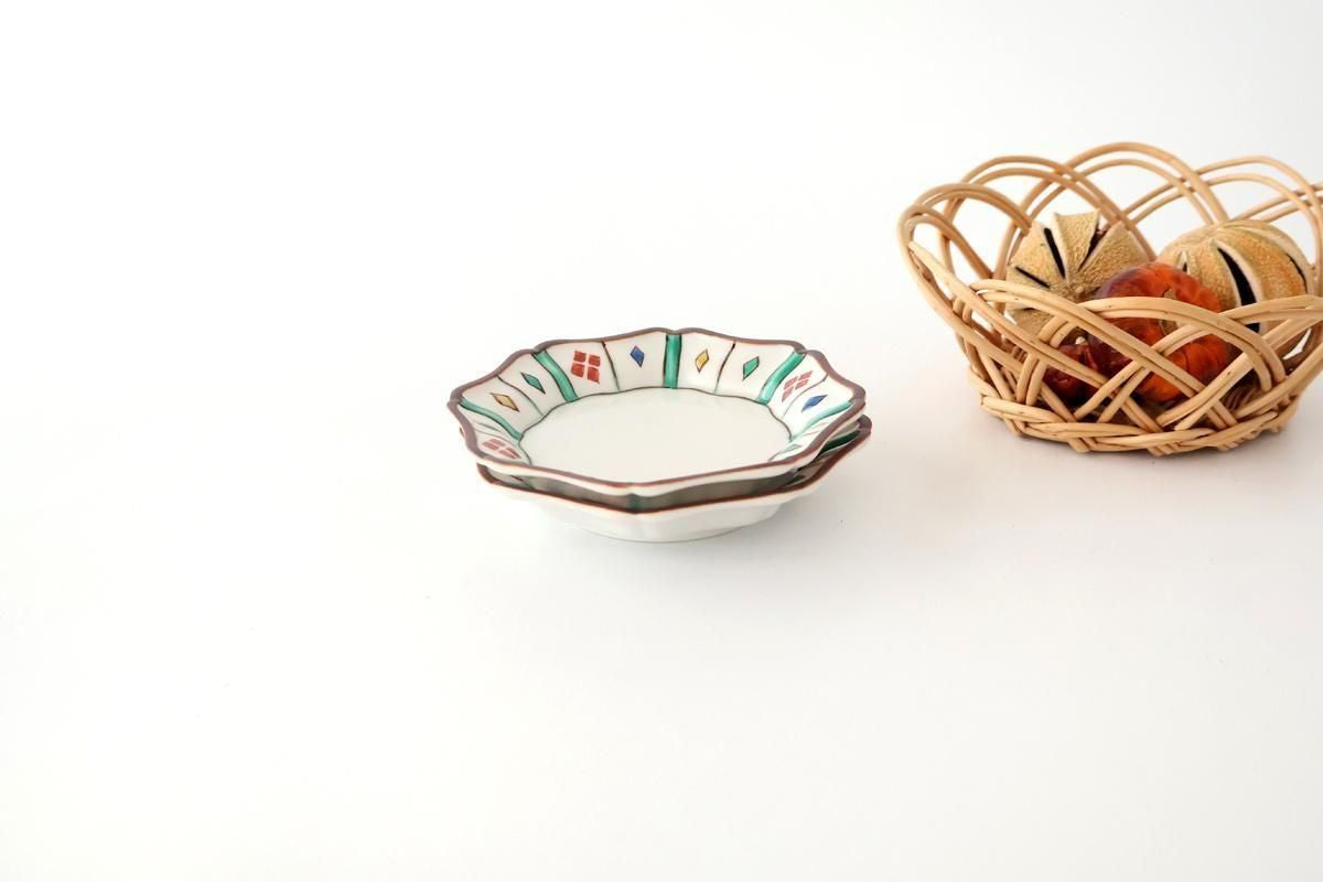 Kutani Bitoen Octagonal Plate Diamond Pattern 11cm/4.3in | Kutani Ware