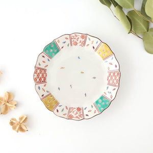 Kutani Bitoen Plate Kimono Design 1 9.5㎝/7.7in | Kutani Ware
