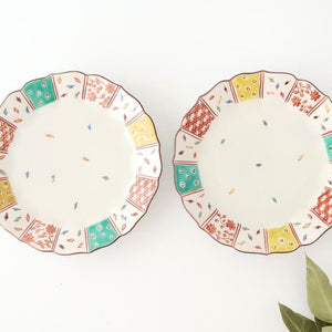 Kutani Bitoen Plate Kimono Design 1 9.5㎝/7.7in | Kutani Ware