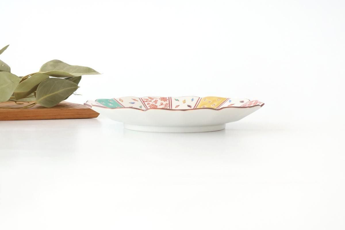 Kutani Bitoen Plate Kimono Design 1 9.5㎝/7.7in | Kutani Ware