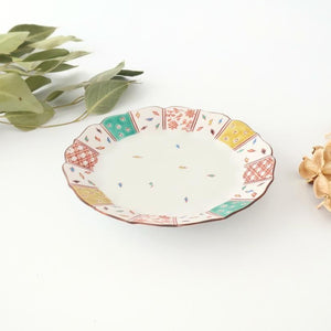 Kutani Bitoen Plate Kimono Design 1 9.5㎝/7.7in | Kutani Ware