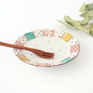 Kutani Bitoen Plate Kimono Design 1 9.5㎝/7.7in | Kutani Ware