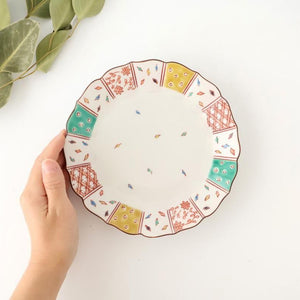Kutani Bitoen Plate Kimono Design 1 9.5㎝/7.7in | Kutani Ware