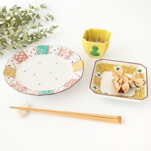 Kutani Bitoen Plate Kimono Design 1 9.5㎝/7.7in | Kutani Ware