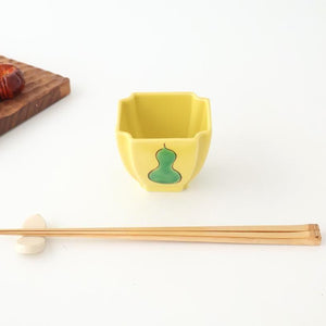 Kutani Bitoen Square Small Bowl Gourd Design Yellow | Kobachi Kutani Ware